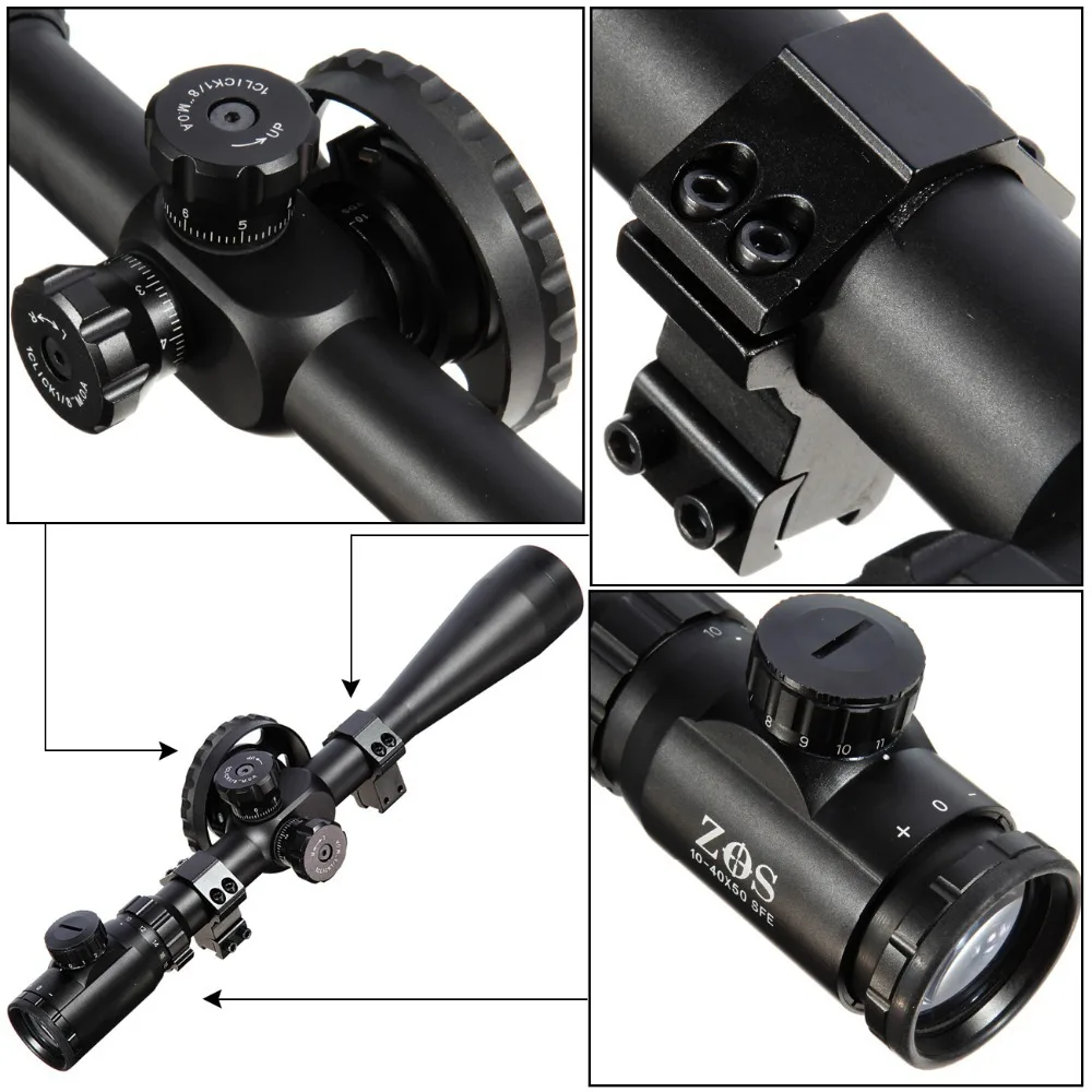 Топ ZOS 10 40x50ESF ИК SWAT Экстрим Тактический прицел для Открытый военный