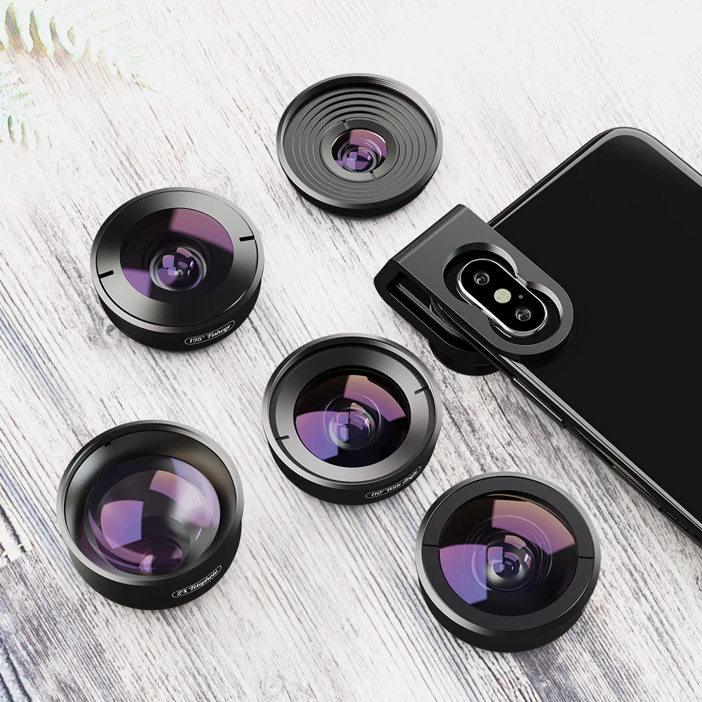 APEXEL 5в1 чехол для объектива мобильного телефона Комплект для фотосъемки HD рыбий глаз супер широкий угол 4K макро телескоп набор объективов для samsung iPhone