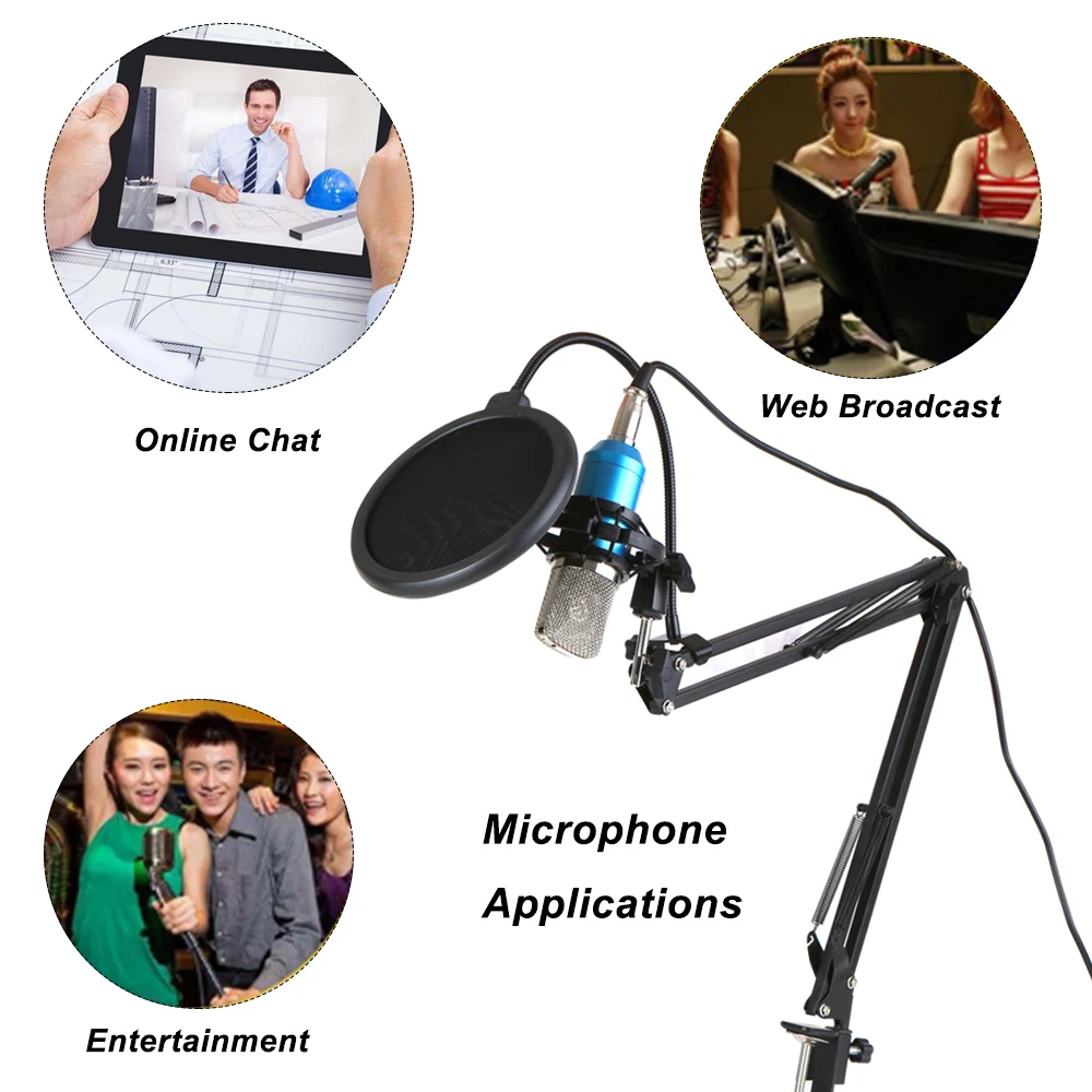 Профессиональный конденсаторный микрофон BM700 KTV Mic Поющий студийный комплект