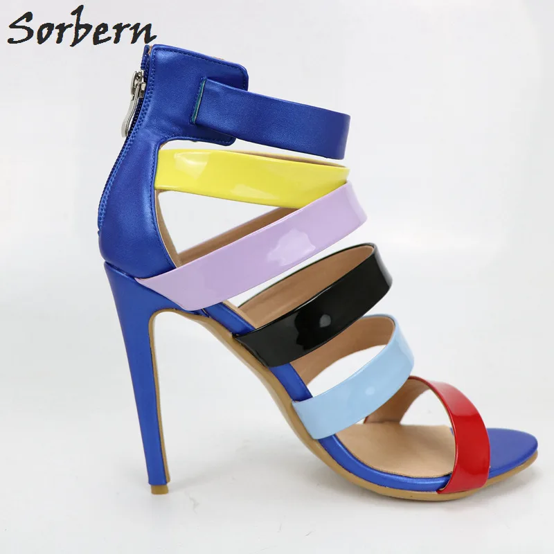 

Sorbern Colorful Women Sandals High Heels Plus Size Sandals Women 2018 Summer Ladies Sandals With Heels Designer Shoes For Women