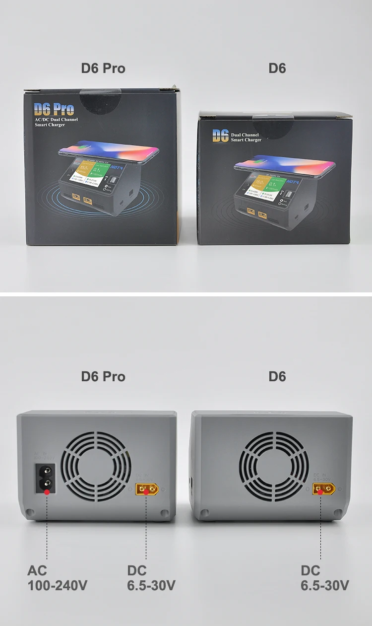 HOTA D6 Dual/Pro умное зарядное устройство AC200W DC650W 15A для Lipo LiIon NiMH батарея с iPhone samsung Беспроводная зарядка