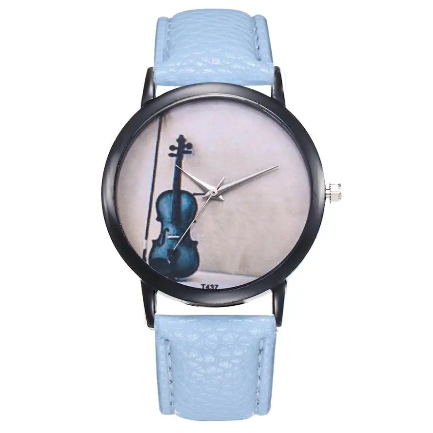 Light blue Винтажные женские часы, повседневные женские часы с кожаным ремешком, Аналоговые кварцевые наручные часы, женские часы в стиле ретро, Bayan Kol Saati - Цвет: Light blue