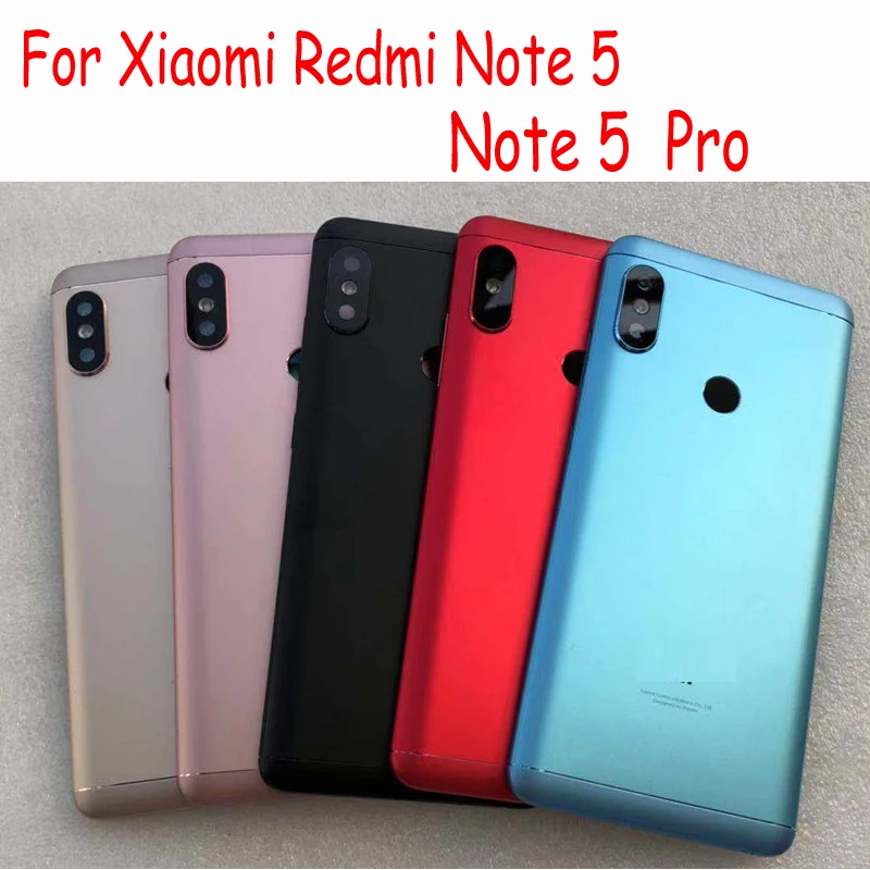 Чехол для Xiaomi Redmi S2, Y2, 6 PRO, Note, 5 plus, задняя крышка на батарейке, чехол с кнопками и стеклом для камеры, запасные части