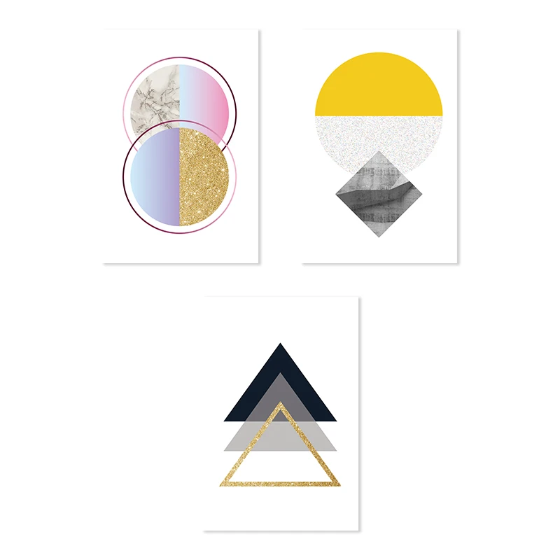 

Nordic Creative Geometric Canvas Print Wall Picture Modern Art Prints Posters For Living Room Bedroom Home Decor 3 Piece