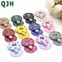 100pcs 12 25mm metal snap buttonshome diy sewing craft supplies accessories clothes invisible round flat button multiple color