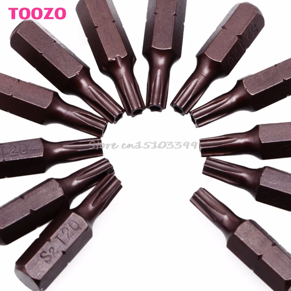 12Pcs 25mm 1/4&quot Hex Shank Magnetic T20 Torx Security Screwdriver Bits With Hole G08 Whosale&ampDropShip | Инструменты
