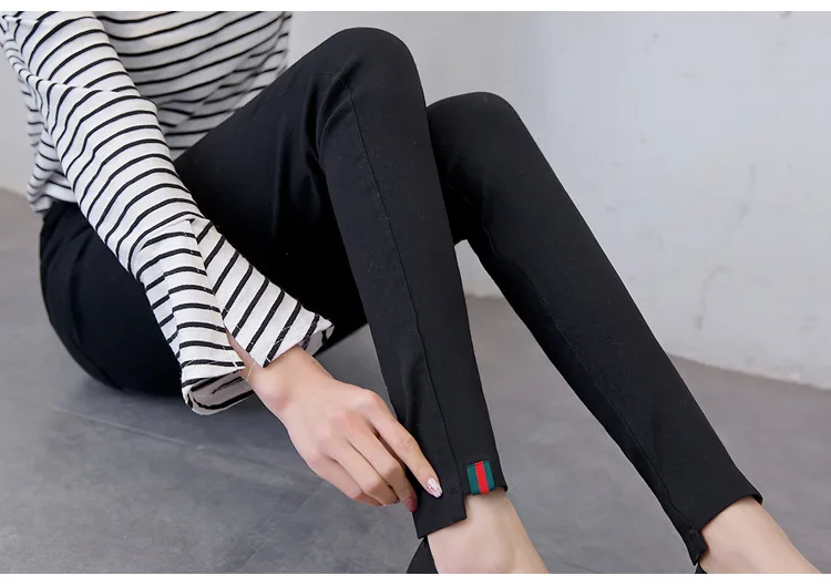 Высокая талия стрейч карандаш Брюки для девочек Для женщин Весна Большие джинсы