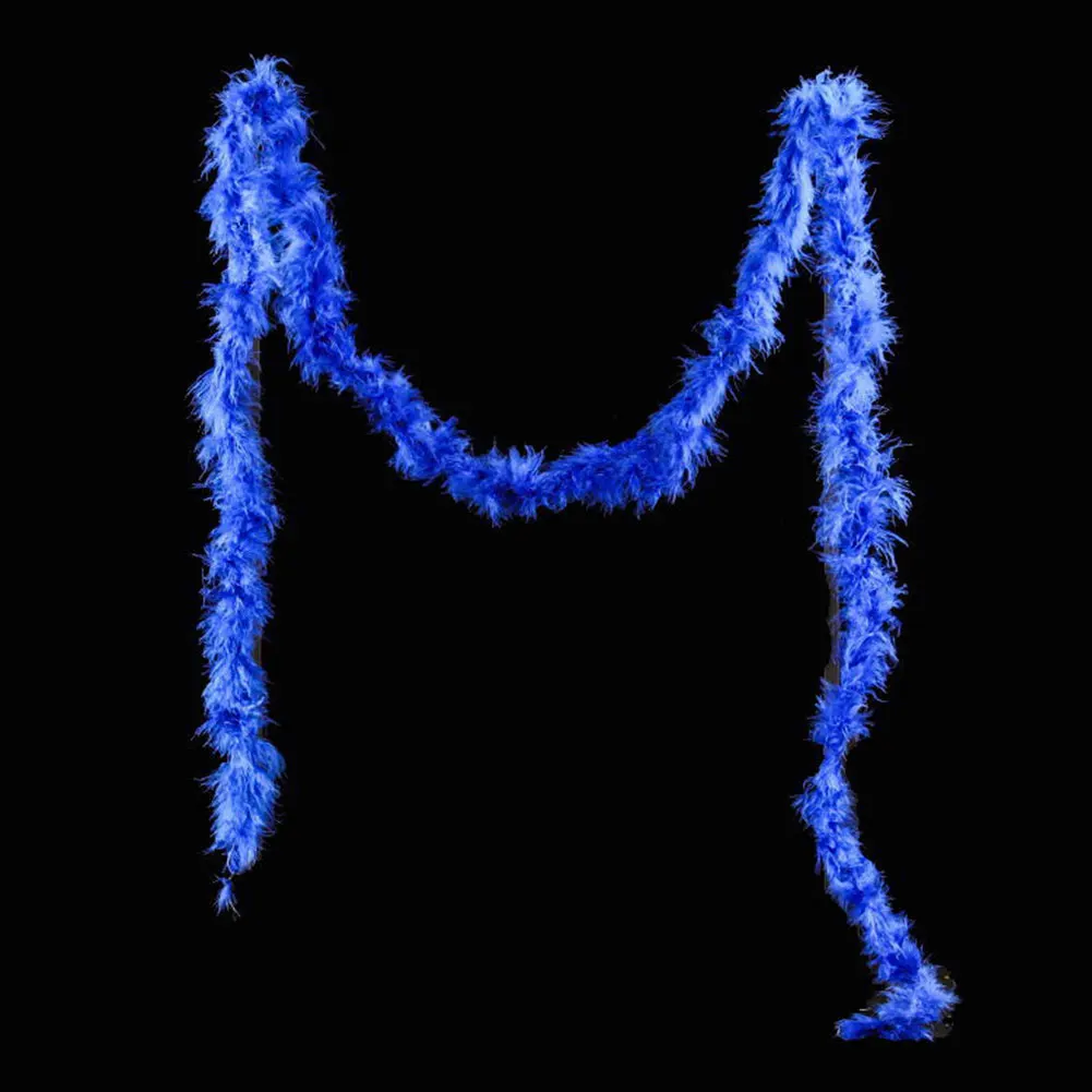 Royal Blue 2 м пушистая лента с перьями боа из пера индейки для костюма, ночное платье, свадебные украшения на день рождения, аксессуары для одежды - Цвет: Royal Blue