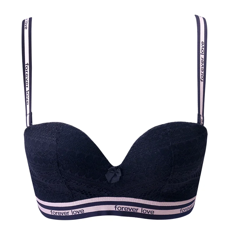 Black bra Meizimei бюстгальтер набор бюстгальтеров для женщин тонкое Сексуальное белье bh маленькая подкладки для бюстгальтера короткое нижнее белье кружевные трусики бюстгальтер девушка отжимать Bralette - Цвет: Black bra