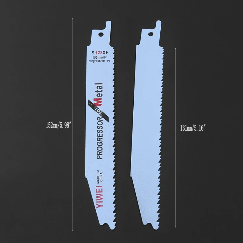 

2pcs Durable BIM S123XF 152mm 6'' Reciprocating Saw Blade For Cutting Metal Wood