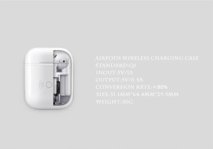 AirPods чехол Беспроводная зарядка коробка для Bluetooth гарнитура беспроводной