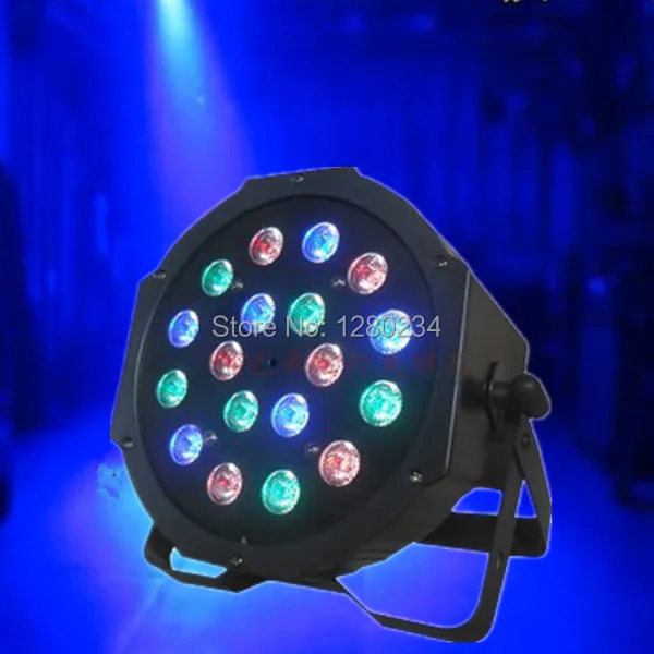 Недорогой диджейский светильник 18 шт. * 3 Вт RGB светодиодный плоский par для мини ТВ