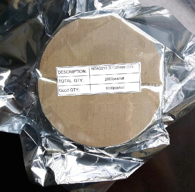 Pаспродажа NTAG 213 NFC этикетки, 2000 шт., перезаписываемая наклейка NTAG 213, 13,56 МГц, ISO14443A, 25 мм, все NFC телефоны, доступный клей