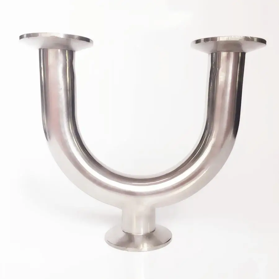 

76mm Pipe OD 3" Tri Clamp U Shaped Return Bend 3 Way SUS 316L Stainless Sanitary Fitting Spliter Homebrew Beer