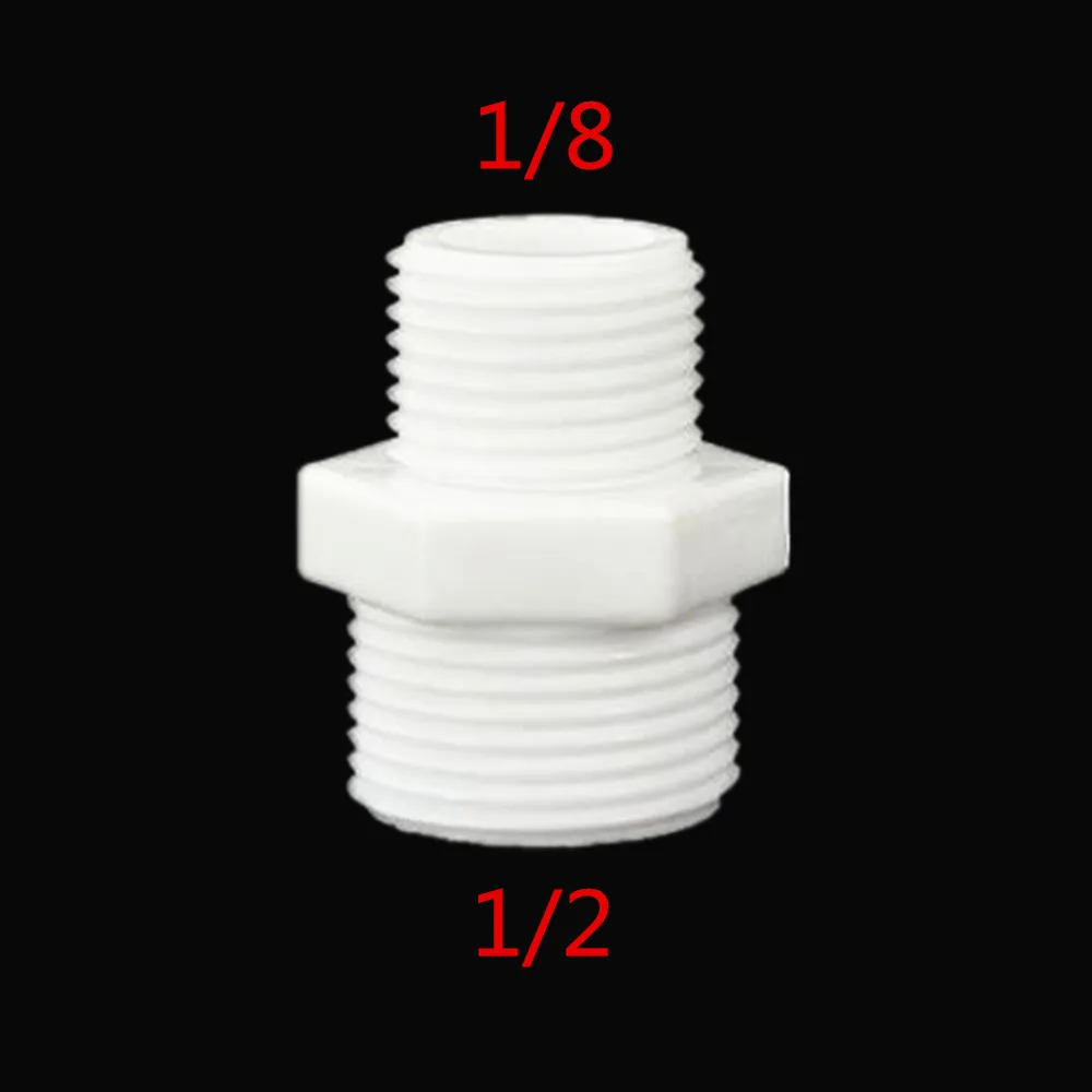 01-04 Пластиковая трубка пневматический фитинг 1/" 1/4" 3/" 1/2" 3/" 1" BSP Мужской X Мужской сменный шестигранный соединитель для ниппелей - Цвет: 01-04