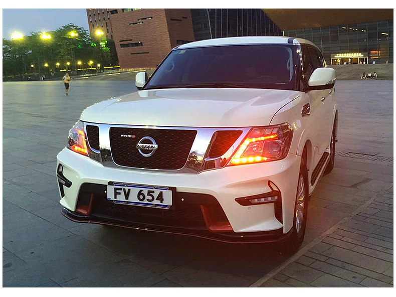 Автомобильный Стильный чехол на голову для Nissan Tourle Patrol-, светодиодный налобный фонарь с двойным лучом, биксеноновые автомобильные аксессуары