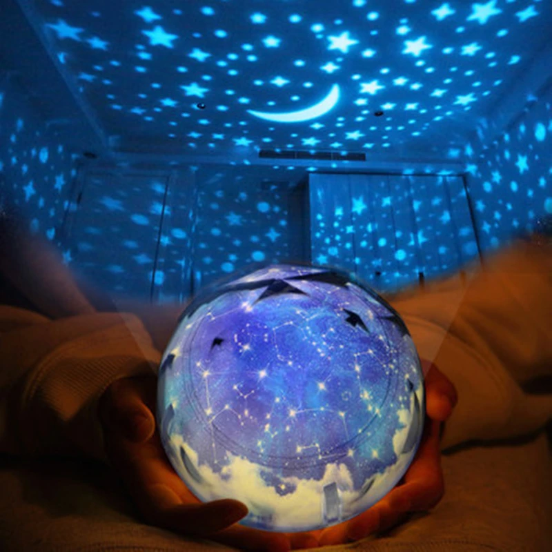 Светодиодный ночной Светильник звездное небо Magic Star Moon планета лампы проектора