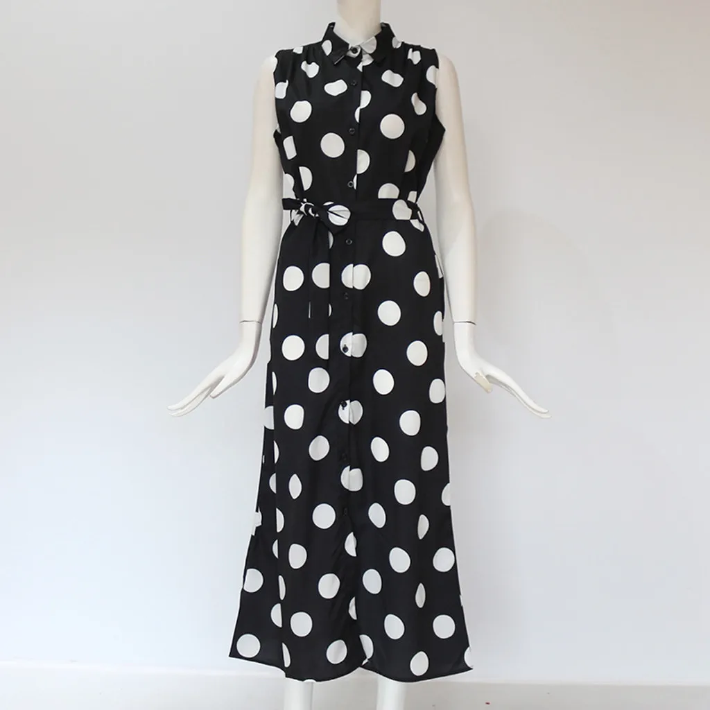 Женское длинное платье в горошек стиле бохо пляжные шифоновые платья