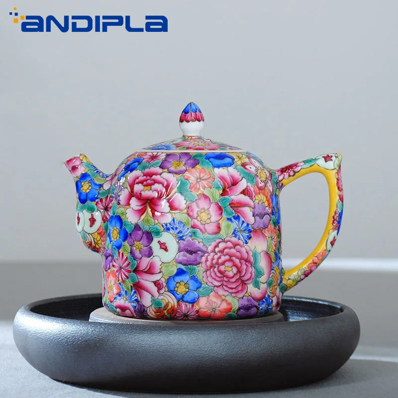 300 мл Jingdezhen бутики Семейные розы фарфоровые цветы чайный горшок искусственный