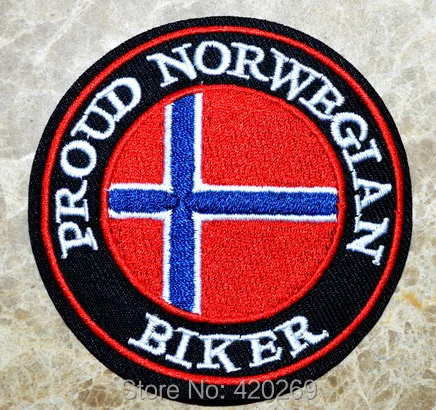 

120x PROUD TO BE NORWEGIAN PATCH NORWAY FLAG NORGE VIKING Iron on Patches Sew on Applique embroidered EMBLEM