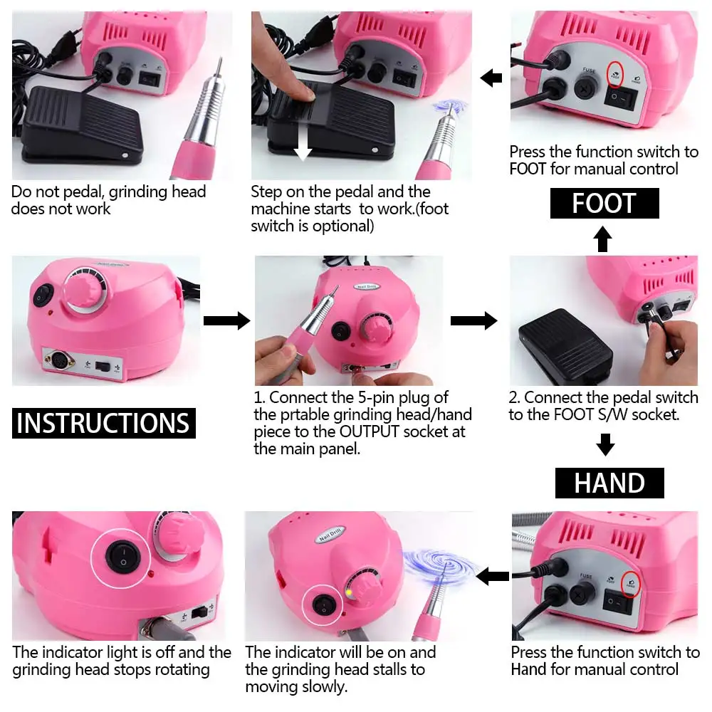 Профессиональная электрическая машинка для маникюра и педикюра аппарат