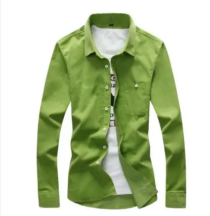 Однотонная мужская рубашка с длинным рукавом, большой размер 4XL 5XL, Вельветовая ткань, белый, черный, синий, хаки, красный, зеленый, модная повседневная мужская рубашка