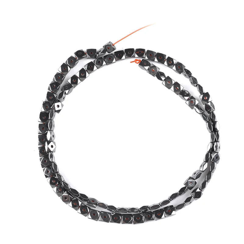 Nature stone Black Hematite Beads 4mm 96Pcs Cube Faceted shape Loose For DIY Jewelry Necklace Bracelet Making Accessories | Украшения и