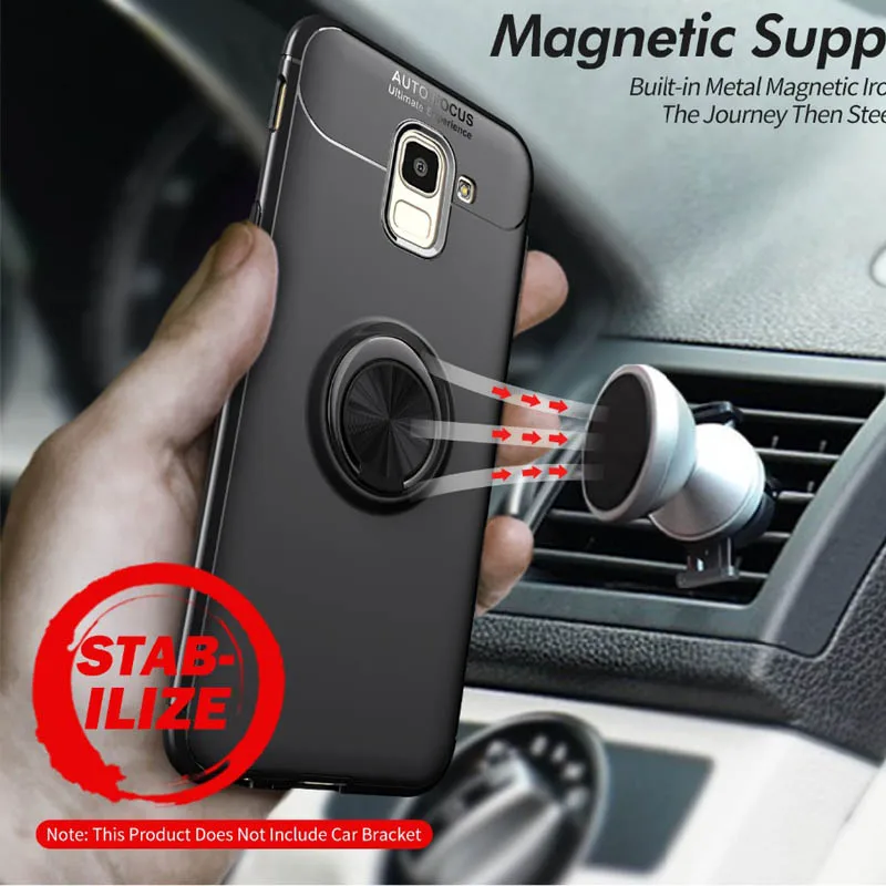 Yeuzoe Fashion Phone Cover For Samsung Galaxy J4 2018 J6 J8 case Metal Ring bracket silicone Tpu shockproof fundas |