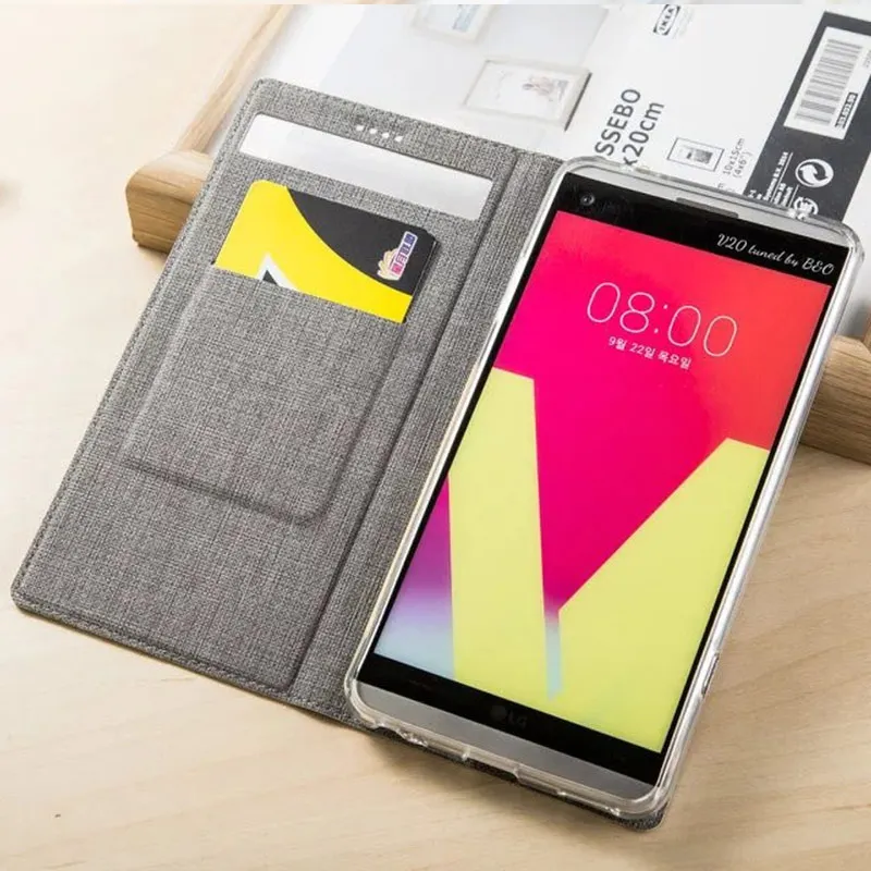 Автоматический кожаный флип-чехол на магните для LG V20 чехол просмотра окон