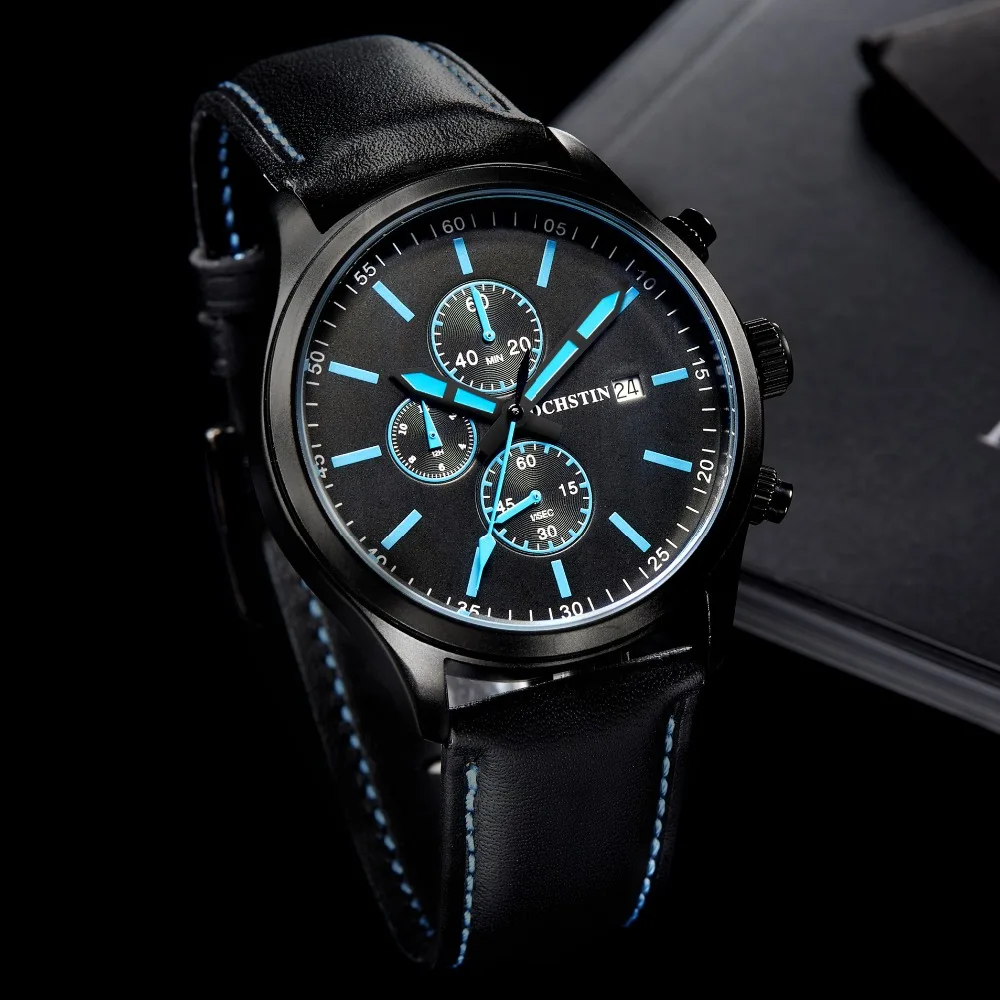 

2016 New Fashion Men Watches Leather Men's Quartz Hour Clock Analog OCHSTIN Watch Men Sports Military Wrist Watches Male