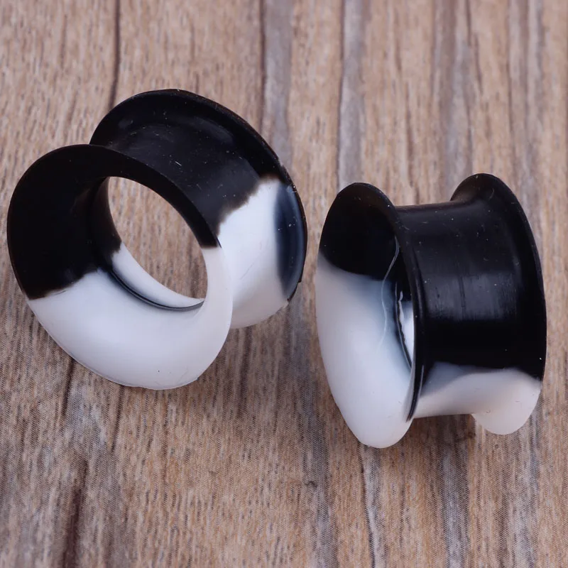 Мягкие силиконовые ушные отверстия черные белые разноцветные туннели для тела