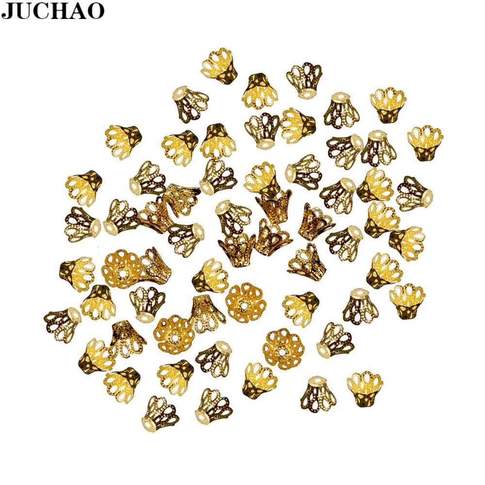 

100Pcs/lot Jewelry Findings Bead Caps DIY Jewelry Accessories Hollow Wine Cup Torus Beaded Flower Hat Necklace Accessories