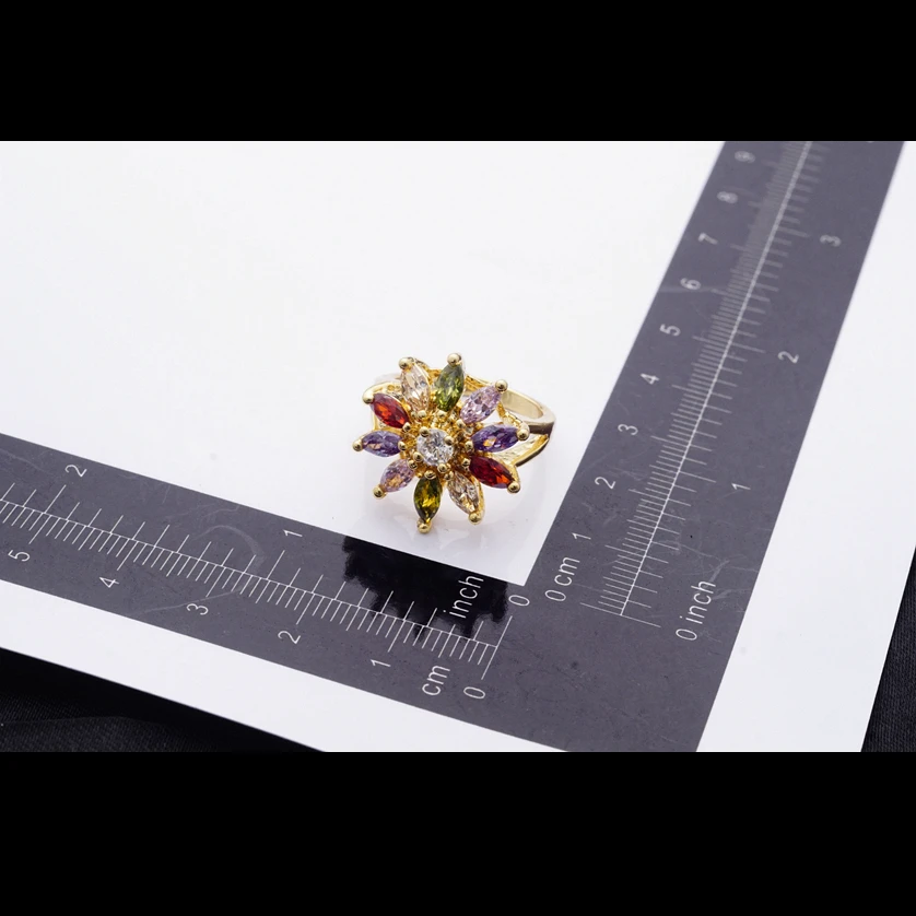 Yunkingdom великолепные разноцветные золотые кольца с кубическим цирконием модные