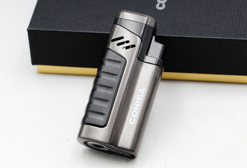 COHIBA сигарета зажигалка прохладное пламя Металл ветрозащитный 4 факел реактивная