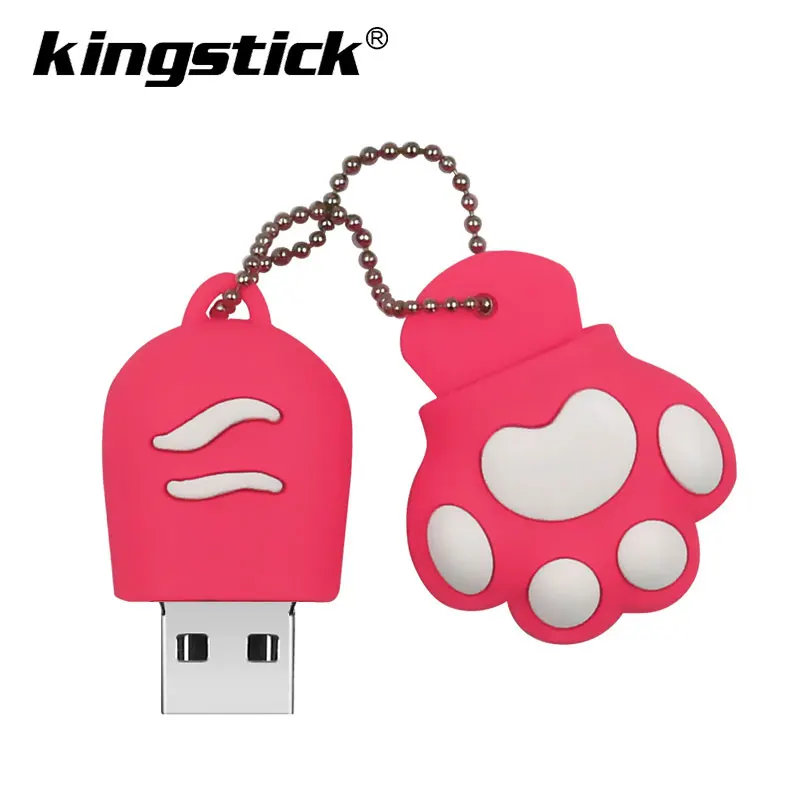 pink Cute Cat Claw USB Flash Drive 7 colors Pen driv Stick 4GB 8GB 16GB 32GB 64GB Memory Sticks best gift Pen Drive Flash U disk - Color: pink