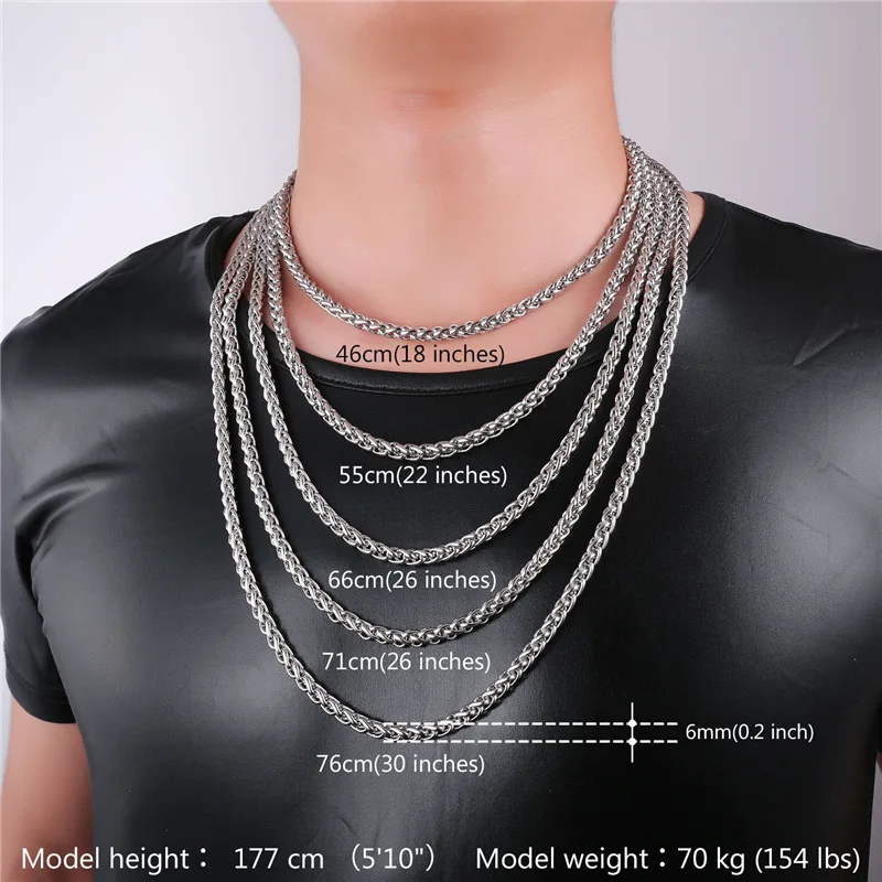 Витая Ювелирная цепочка с покрытием из на шею для мужчин желтого золота/черного