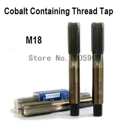 

Free Shipping 2PCS TG M18*2.5 containing cobalt HSS machine taps straight fluted tap special stainless steel screw tap ,Thread T