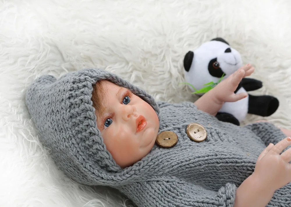 48 см полностью силиконовые куклы для новорожденного мальчика девочки мягкие на