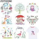 Нашивки ZOTOONE с милыми животными, наклейки с фламинго, Сова, термоклейкие наклейки для одежды, футболки, аксессуар, Аппликации, теплопередача F1