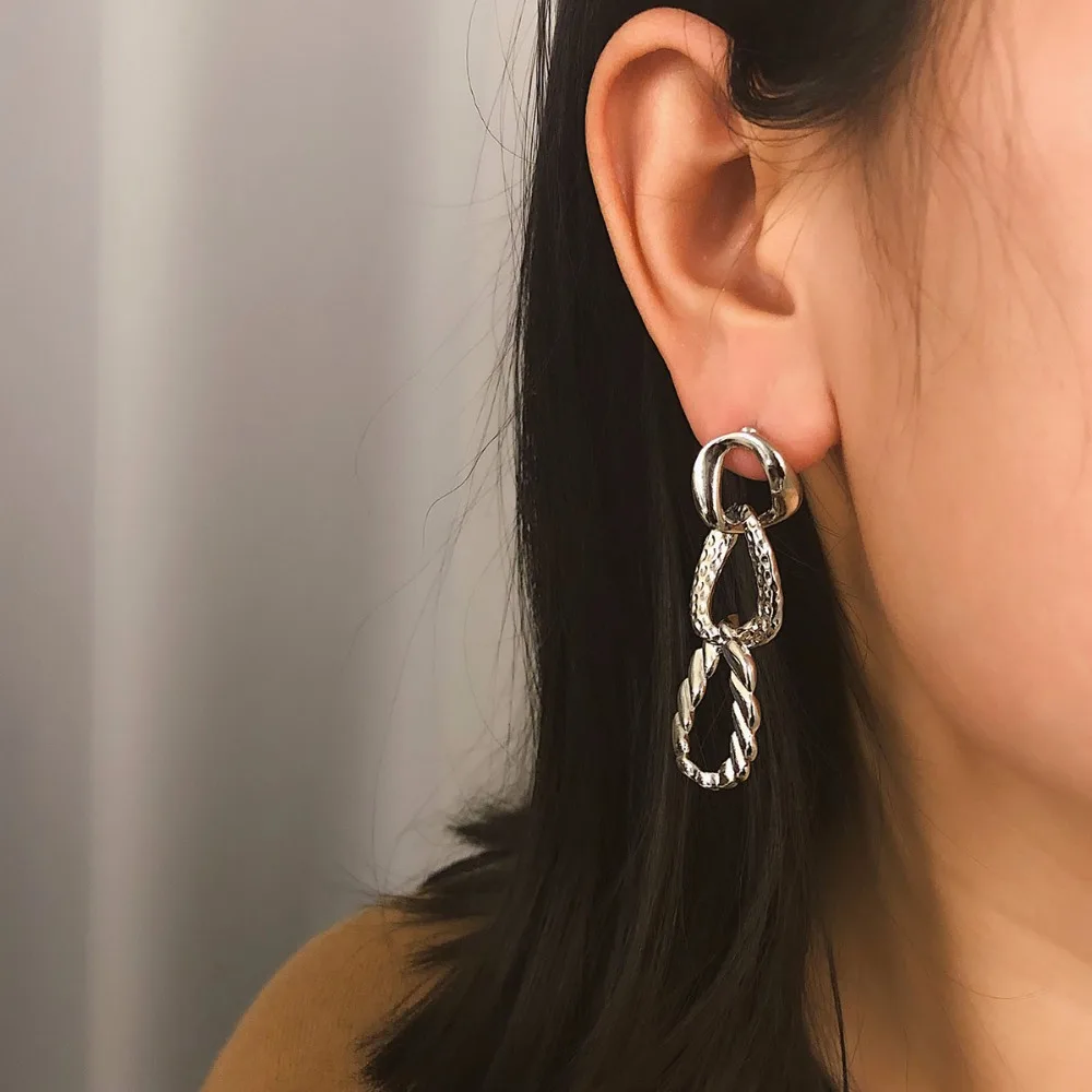 Bls-miracle большие висячие серьги 2019 N для женщин необычная Золотая Сережка-гвоздик