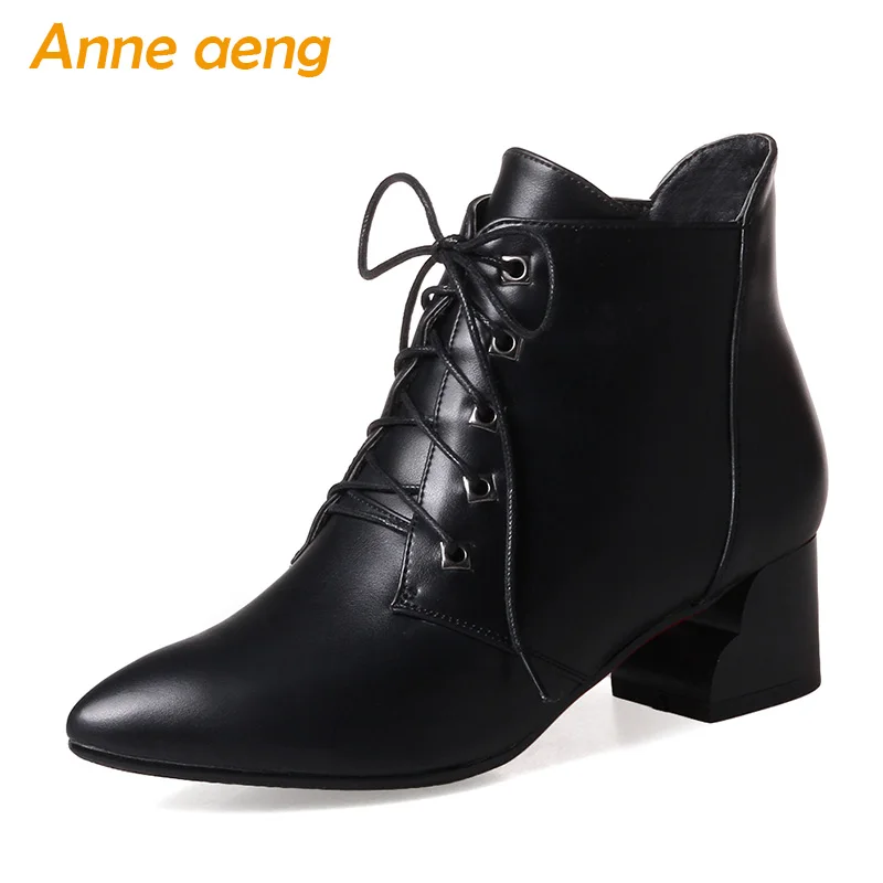 2018 новые зимние женские ботильоны Классическая пикантная женская зимняя обувь