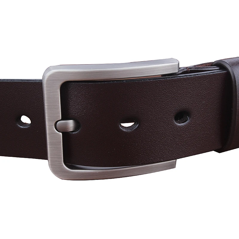 

Leather Belts Men Pin Buckle Male Waistband Black Genuine Leather Embossed Men's Belt 3.8cm Width Gift For Man plus big size150