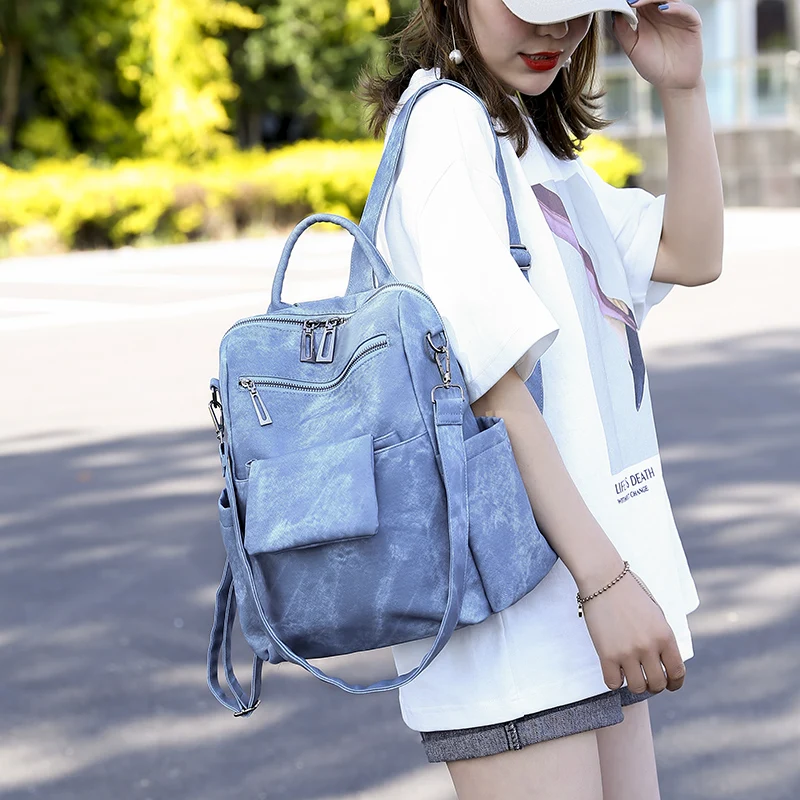 2019 Women Backpacks High Quality Rucksacks For Girls Solid Travel Luxury Designer Bagpack Ladies Sac A Dos Female Pack | Багаж и сумки