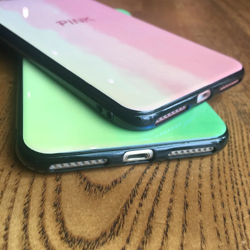 Для Apple iPhone 7 8 Plus X 6s 6 розовый зеленый цвет ТПУ мягкий чехол для телефона Fundas Coque |