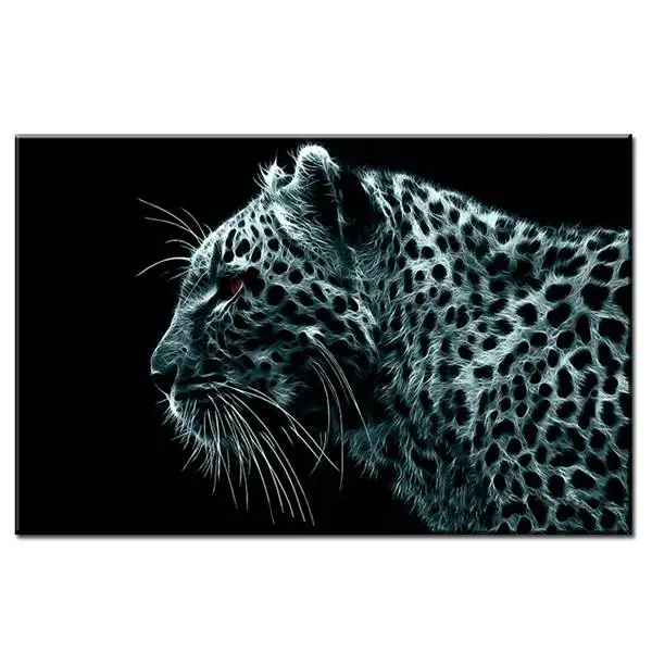 Crazy Леопард настенная живопись Печать на холсте для картина маслом домашнего