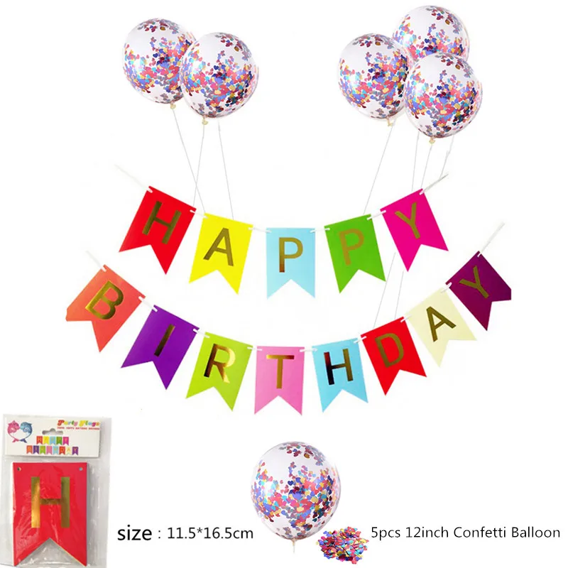Banner Balloon Multi Шар с днем рождения Воздушные буквы альфабе розово-золотые фольгированные шары День рождения украшения для детей и взрослых Гелиевый шар Globos - Цвет: Banner Balloon Multi