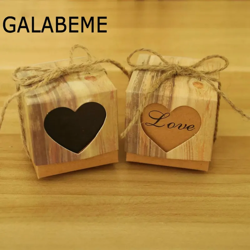 Galabeme 50 шт. 5 см сердце коробка конфет Винтаж подарки для гостей kraft Коробки с