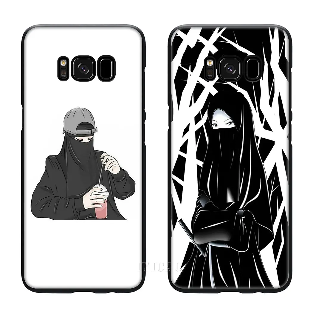 IYICAO Muslim Islamic Gril Eyes Soft Silicone Case for Samsung Galaxy S10 S9 S8 Plus S10e S6 S7 Edge Phone |