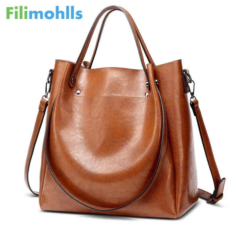 

Casual Large Capacity Women Tote Shoulder Bag PU Leather Ladies Bucket Handbag Messenger Bag Soft Shopping Crossbody Bag S1800