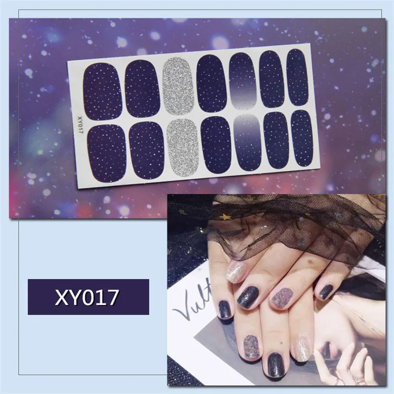 XY017 50 шт. полностью покрытые наклейки для ногтей смешанные Луна солнце Звезда Дизайн Наклейки Советы Обертывания DIY Дизайн ногтей украшения Маникюр косметический аксессуар - Цвет: XY017